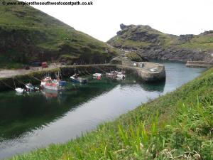 View down to Boscastle harbour