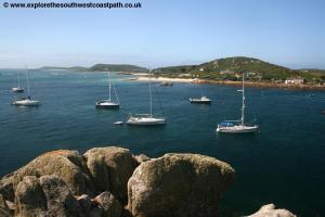 Looking over to Bryher and New Grimsby Harbour