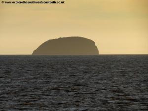Steep Holm as the sun begins to set