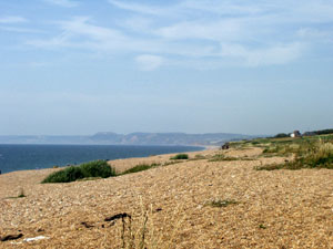 View West from Chesil Beach near Abbotsbury